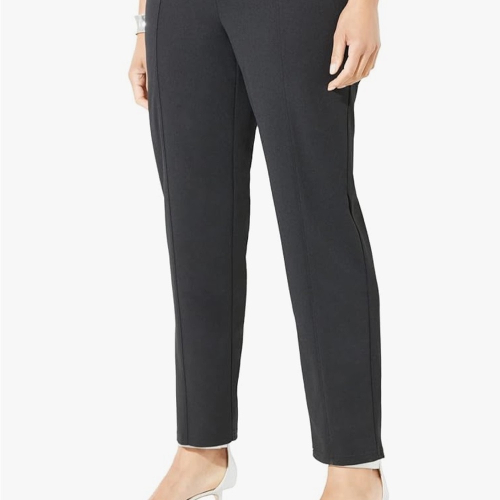 Catherine’s Black Crepe Knit Pull on Straight Leg Pant 3 X